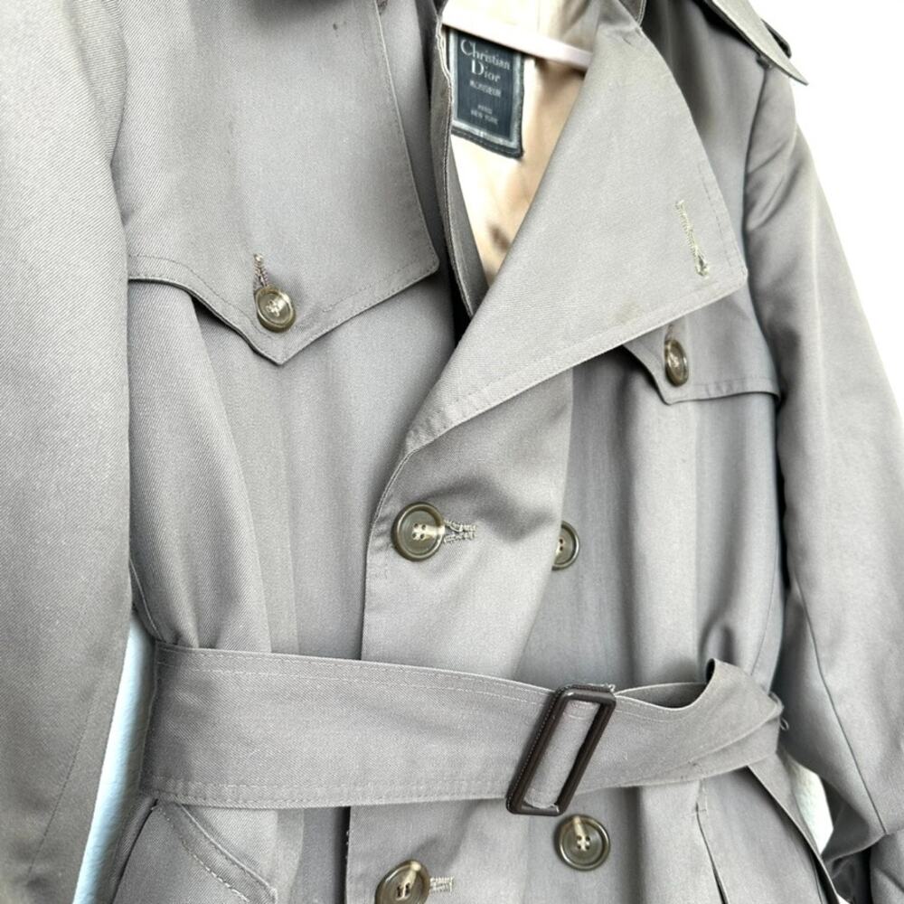Vintage 1970s Christian Dior Trench Coat, Size 40S